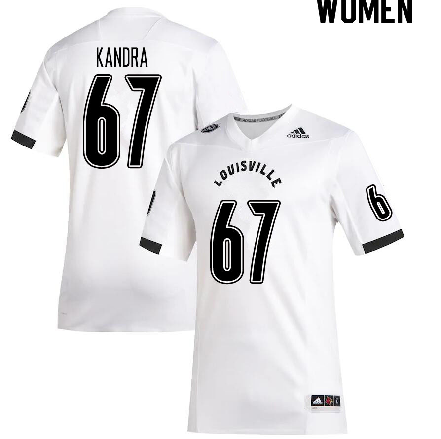 Women #67 Luke Kandra Louisville Cardinals College Football Jerseys Sale-White